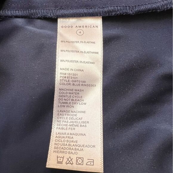 Good American Long Sleeve Washed Satin Wrap Front Blouse Blue XL NEW MSRP $149 - Picture 8 of 8